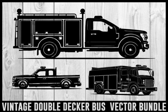 Download Vintage Bus &amp; Fire Truck Vector Bundle | - Vector bundle Collection