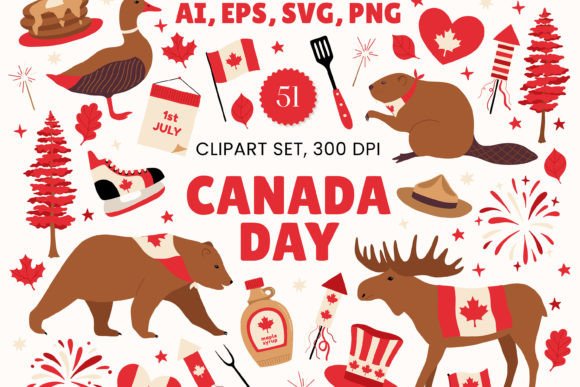 Download Canada Day Digital Clipart Set Graphics - Premium Resources