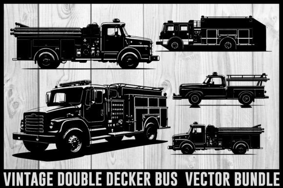 Download Vintage Bus &amp; Fire Truck Vector Bundle | - Vector bundle Collection