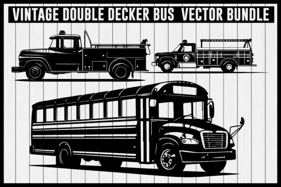 Download Vintage Bus &amp; Fire Truck Vector Bundle - Vector bundle Collection