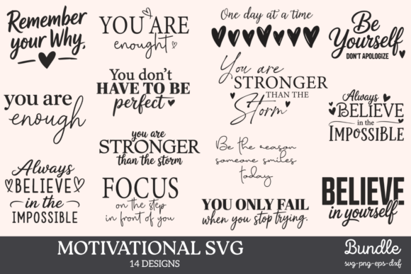 Download Motivational Quotes SVG Bundle - Motivational quotes Collection