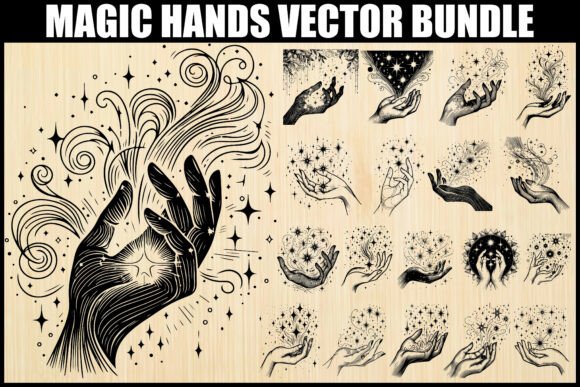 Download Mystical Magic Hands Vector Bundle - Vector bundle Collection