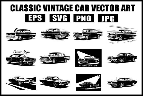 Download Retro Classic Car Vector Bundle - Vector bundle Collection