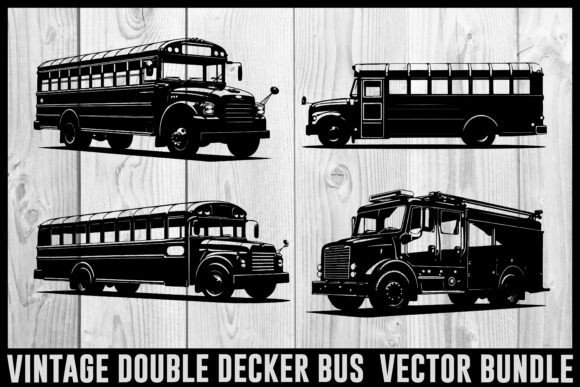 Download Vintage Bus &amp; Fire Truck Vector Bundle | - Vector bundle Collection
