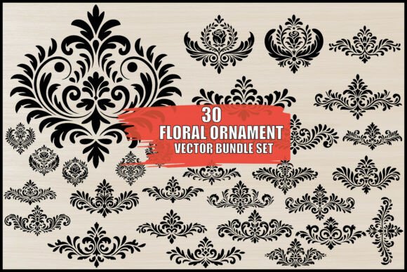 Download Floral Ornament Vector Bundle Set - Vector bundle Collection