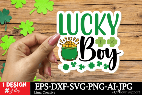 Download Lucky Boy Sticker SVG - Luck Collection