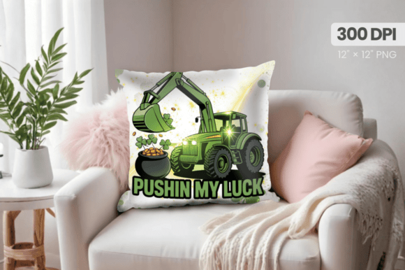 Download Pushin’ My Luck Funny Pillow PNG Design, - Luck Collection
