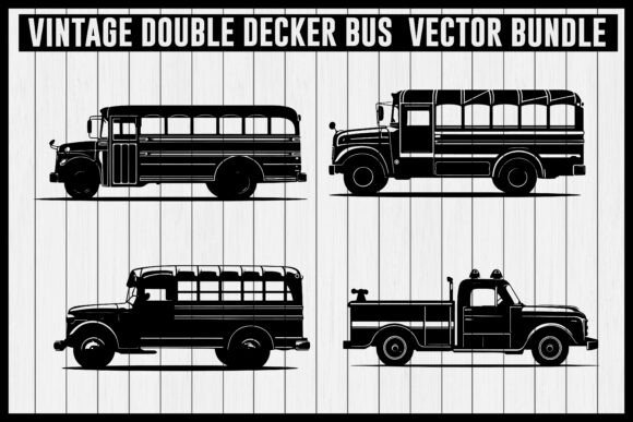 Download Vintage Bus &amp; Fire Truck Vector Bundle | - Vector bundle Collection