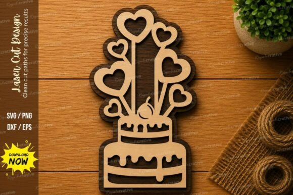 Download Birthday Cake Hearts SVG | Celebration - Premium Resources