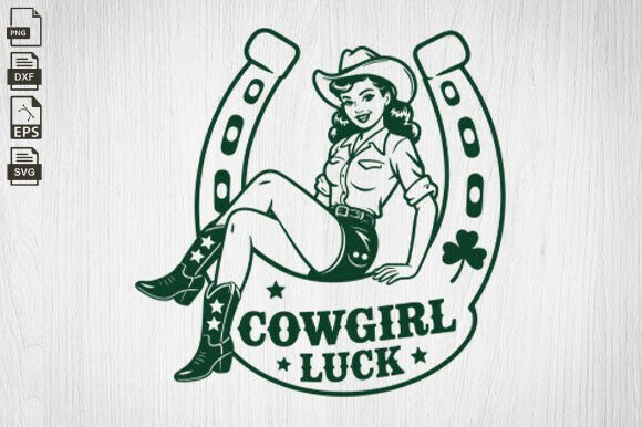 Download Retro Cowgirl Luck, Lucky Girl, Vintage - Premium Resources